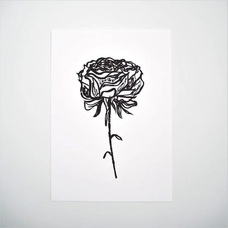 Rose Artwork | Monochrome Rose Print | rose wall art