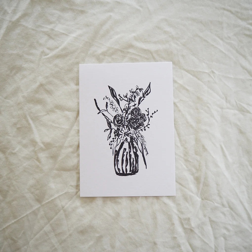 Monochrome Small Vase Art Print