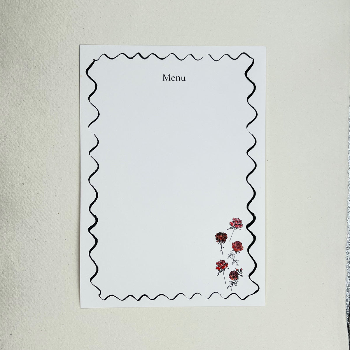 Menu Card - Roses