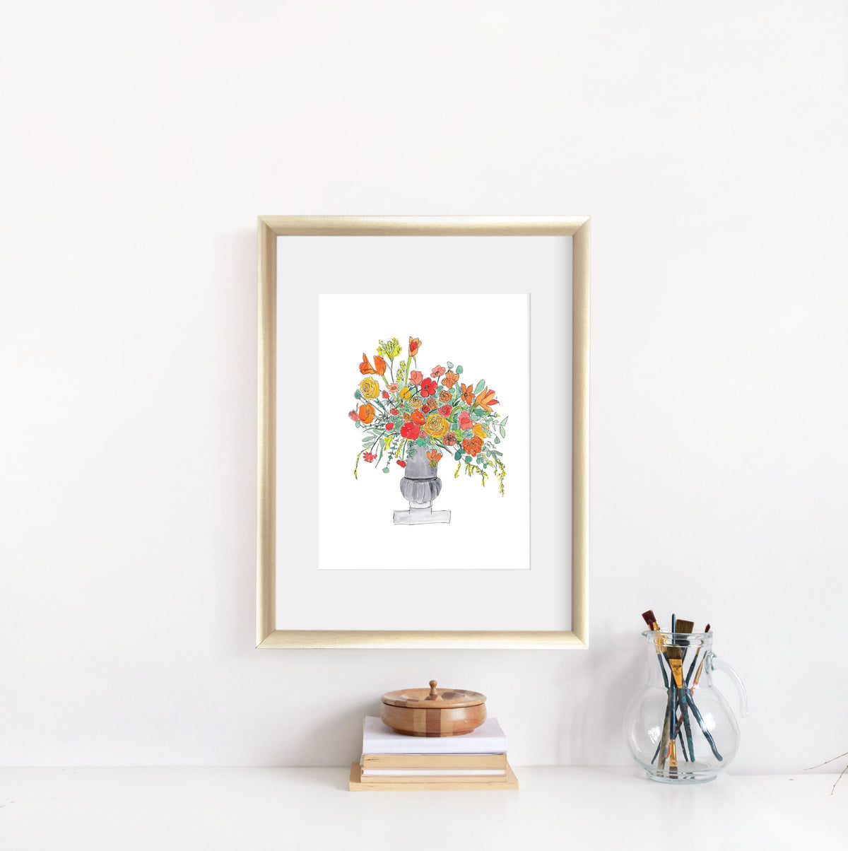 Red and Orange Table Display Wall art