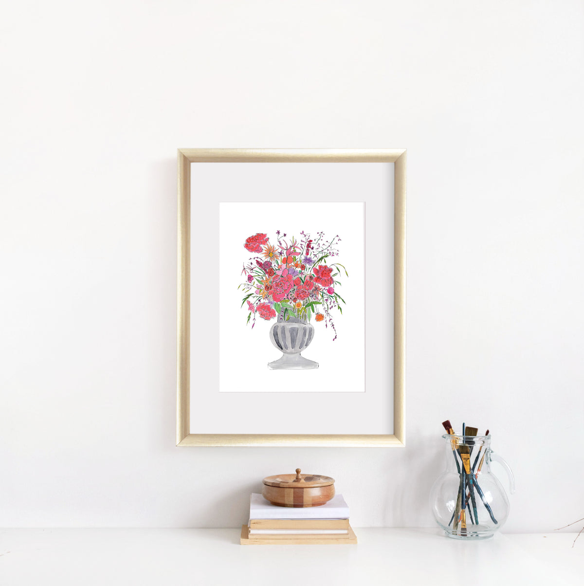Pink and Purple Floral Table Display Wall art