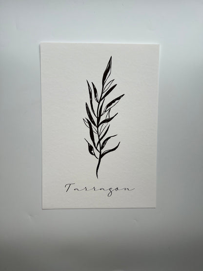 Tarragon Art  Print | Kitchen Art | Foodie gift | Herb Art Print