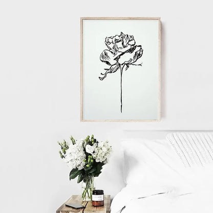 Rose Print | Rose Artwork | monochrome rose art print