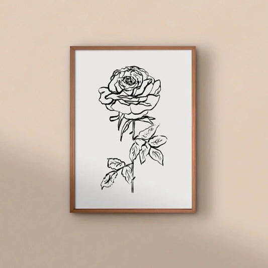 Rose Artwork | Rose wall art |Monochrome rose