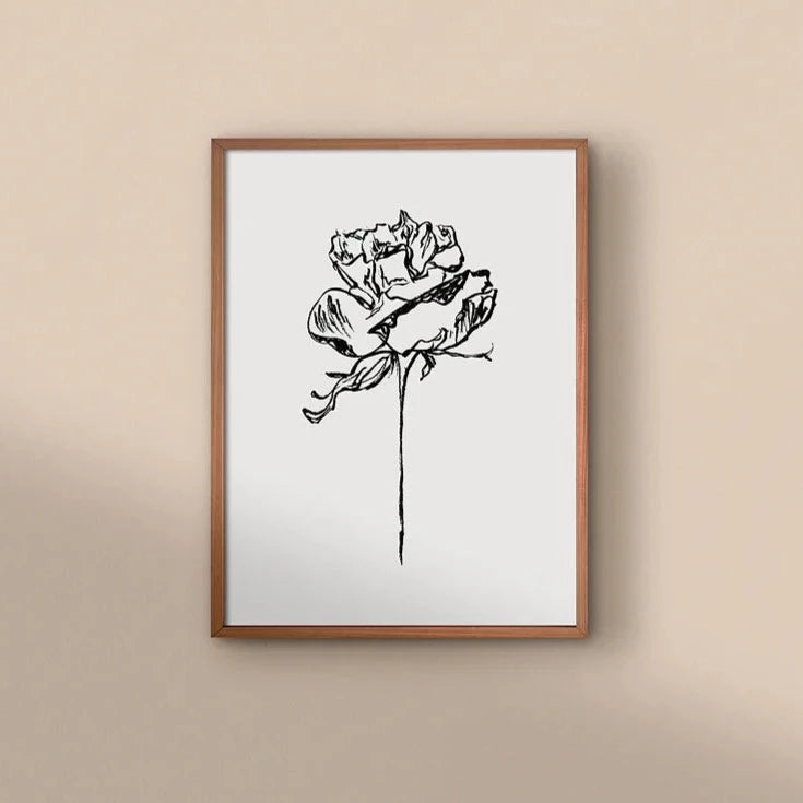 Rose Print | Rose Artwork | monochrome rose art print