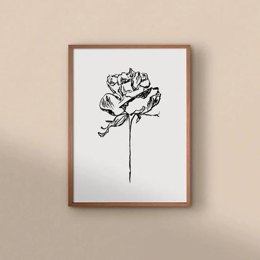Rose Print | Rose Artwork | monochrome rose art print