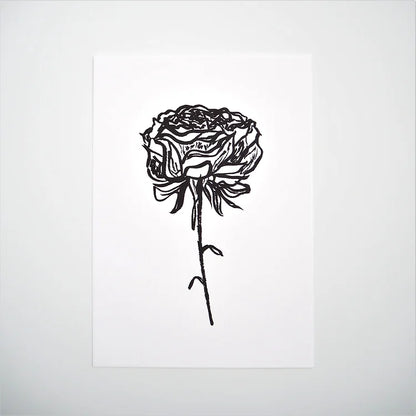 Rose Artwork | Monochrome Rose Print | rose wall art