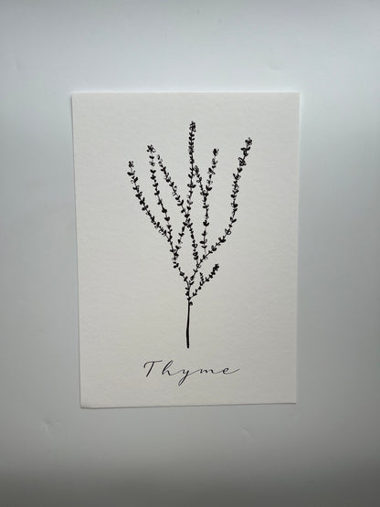 Thyme art  Print | herb wall art | kitchen print |foodie art gift