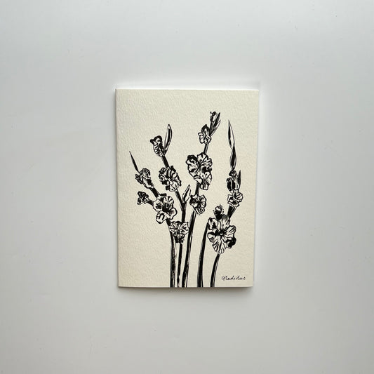 Gladiolus Greeting Card- strength and character