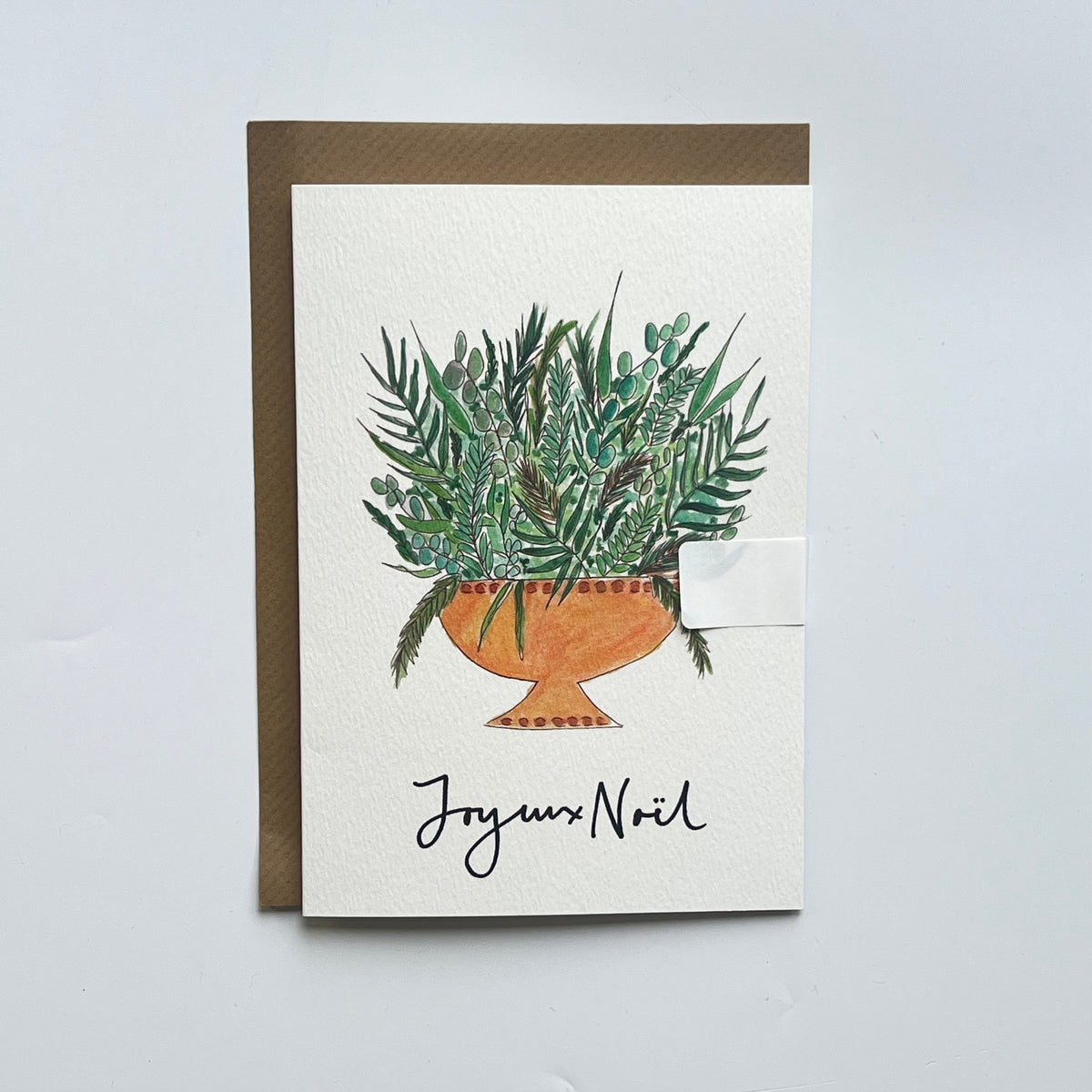 Joyeux Noel Christmas Card | Floral Display Christmas Card