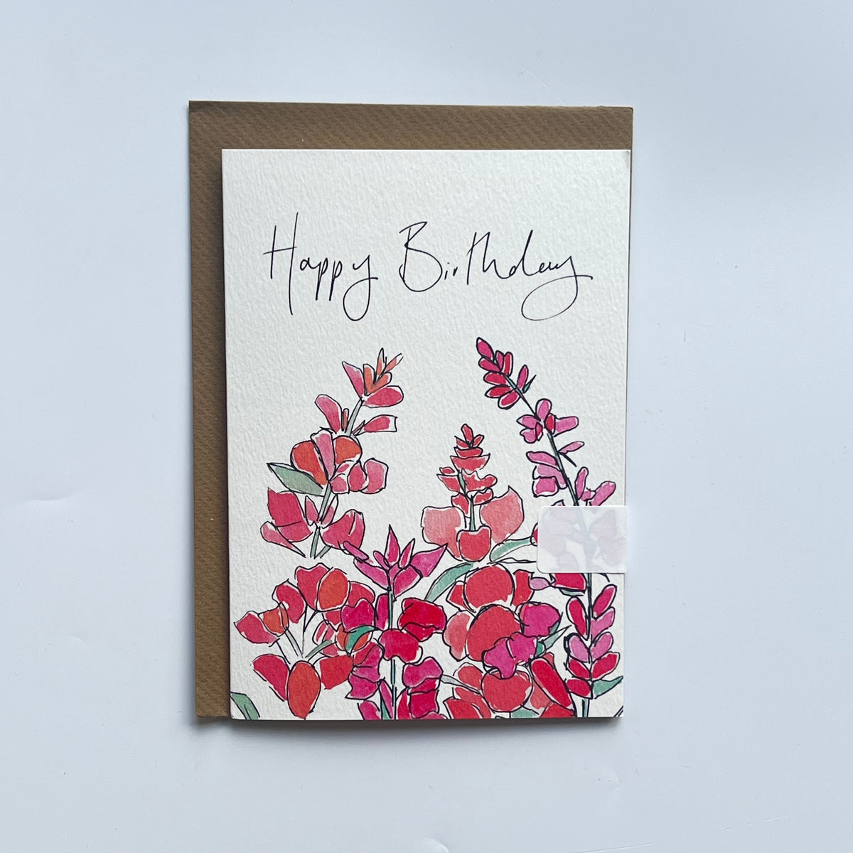Happy Birthday Snapdragon card | Snapdragon Card | Pink Floral Card