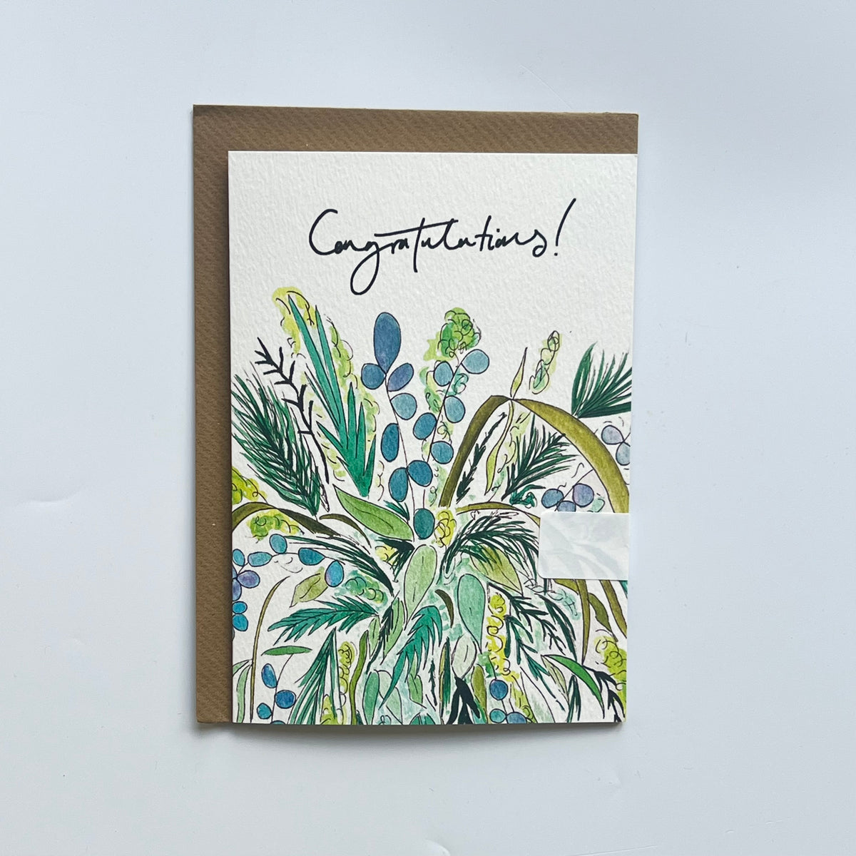 Congratulations Foliage Greeting Card | Floral Celebration Card
