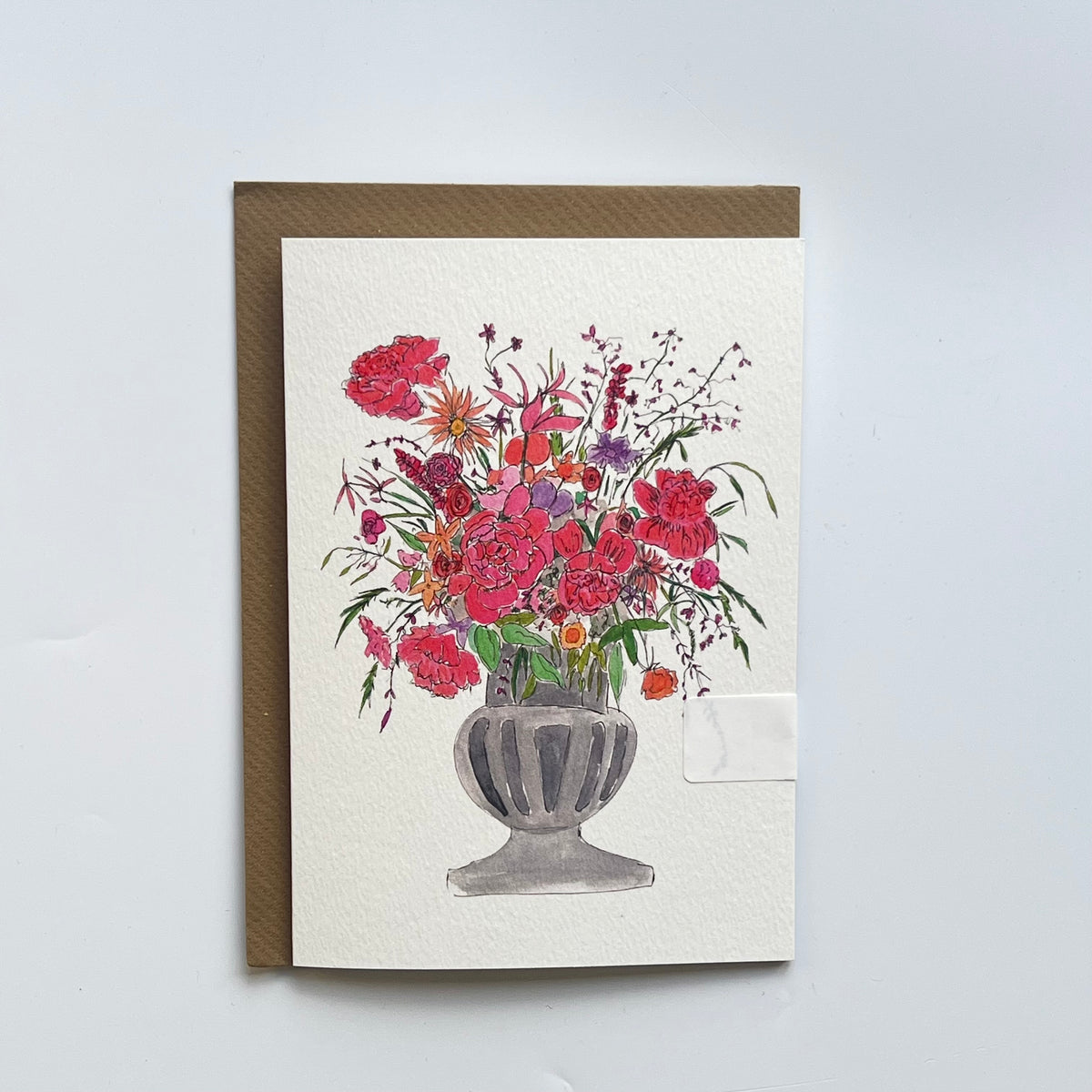 Pink and Purple Floral display greeting card | Floral Blank Greeting Card