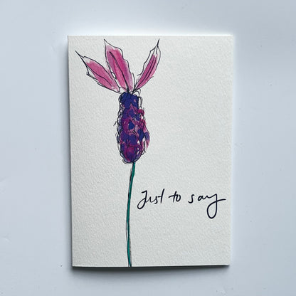 Just to say Lavender | Thinking of you Card | Lavender Cars