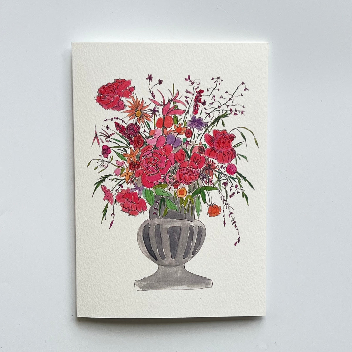 Pink and Purple Floral display greeting card | Floral Blank Greeting Card