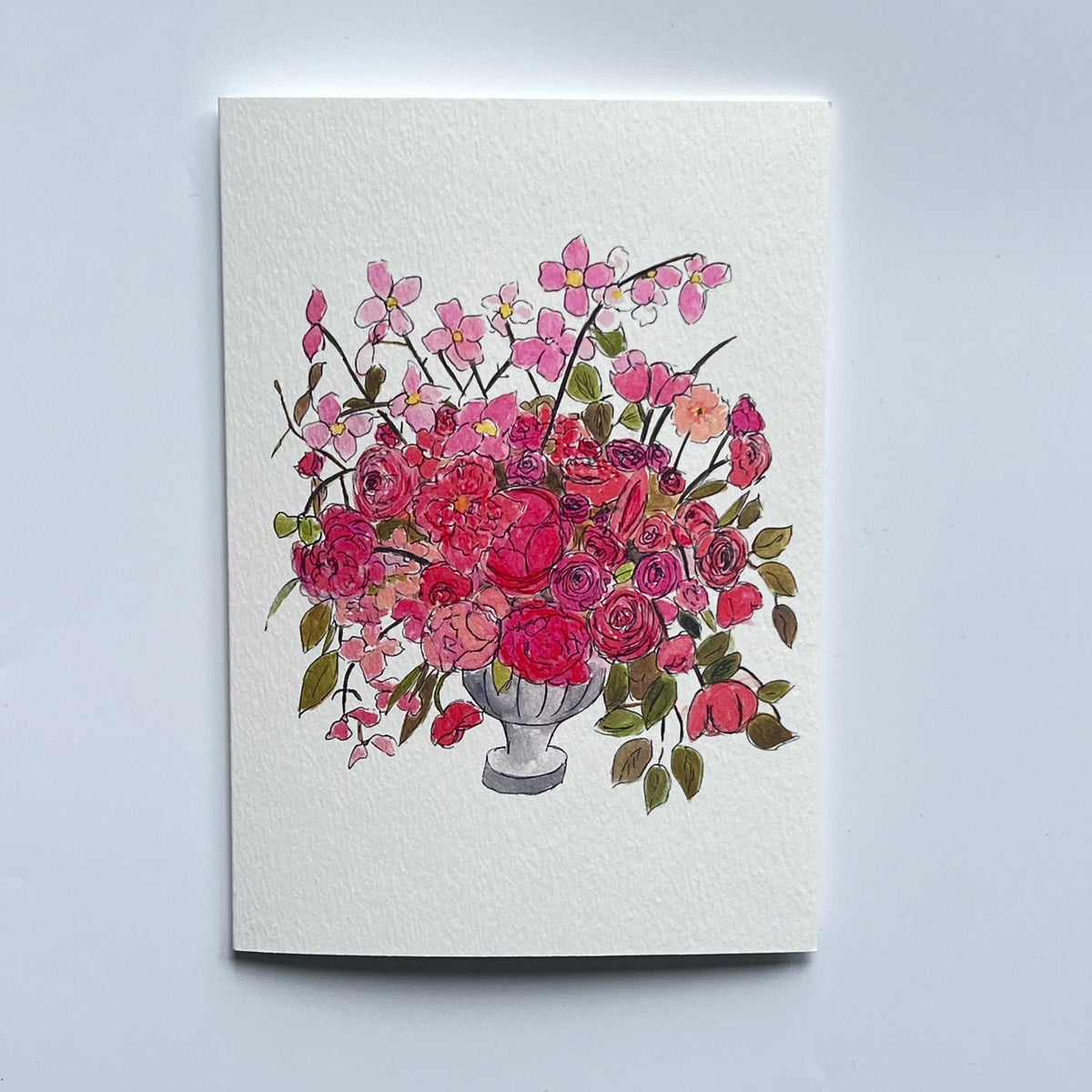Pink Floral Display Greeting Card | Blank Floral Card | Pink floral Greeting Card