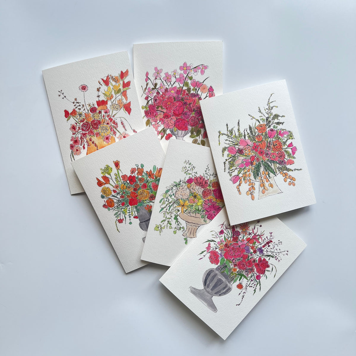 Pink and Purple Floral display greeting card | Floral Blank Greeting Card