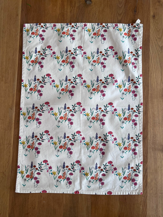 Organic Cotton Tea Cloth - Birth Flower Squiggle