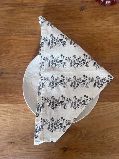 Napkins - Birth Flower Monochrome