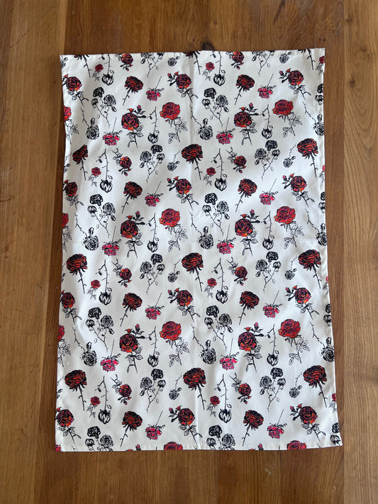 Organic Cotton Tea Cloth - Roses