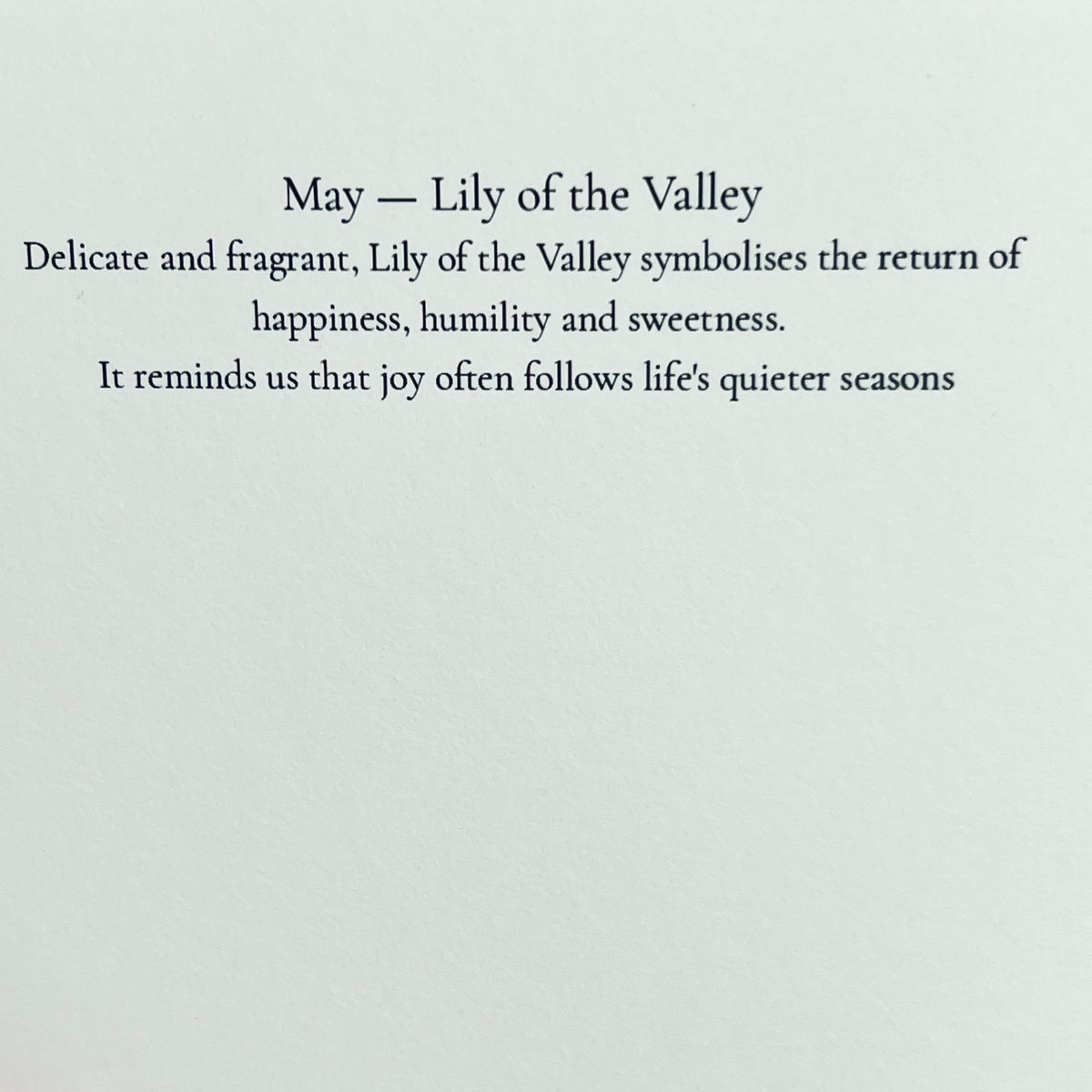 May Birth Card - Lily of the Valley