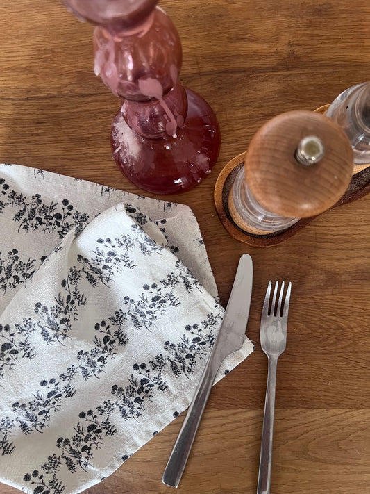 Napkins - Birth Flower Monochrome