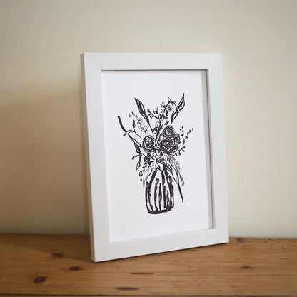 Monochrome Small Vase Art Print