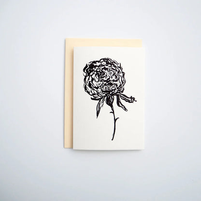 Open Peony Greeting Card | Peony Art Card