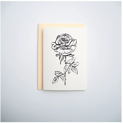 Beautiful Single Rose blank Card | Rose Notelet  | Monochrome Rose