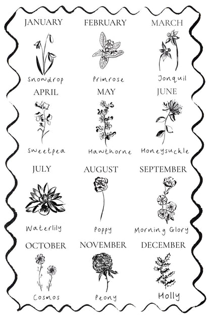 Menu Card - Personalised Birth Flower