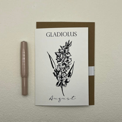 August Birth Flower Card | August Birthday Card | Summer Birthday
