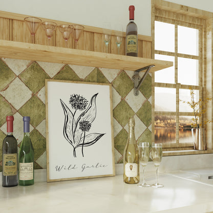 Wild Garlic Print | Foodie Print | Kitchen Print | Herb Print