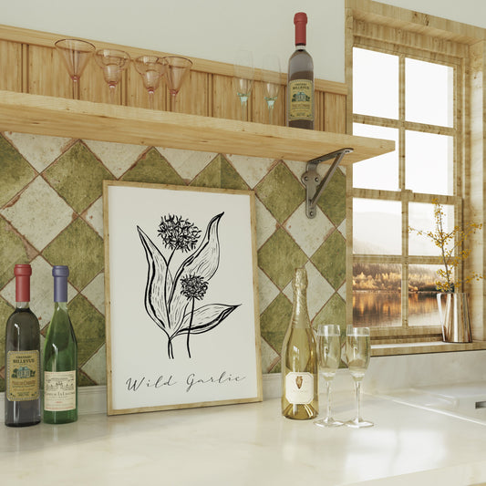 Wild Garlic Print | Foodie Print | Kitchen Print | Herb Print
