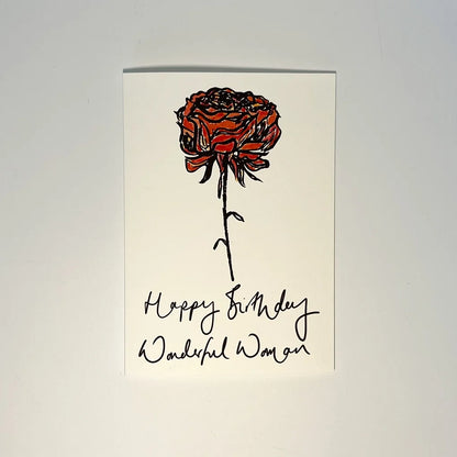 Wonderful Woman Birthday Card | Rose birthday card