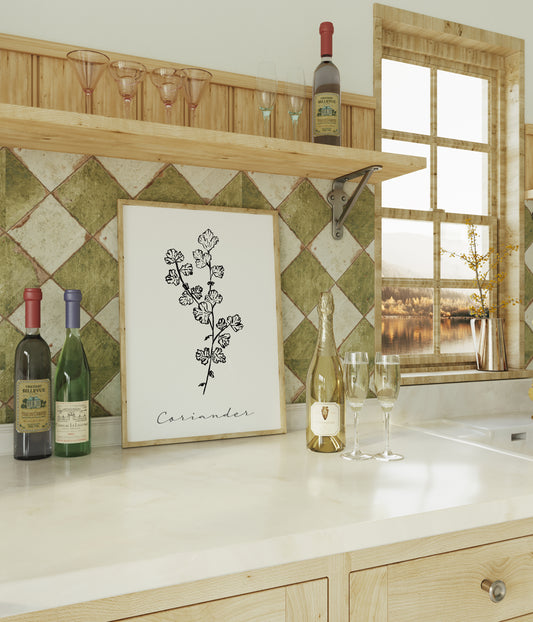 Coriander Wall Art  Print  | Kitchen Decor | Foodie Print