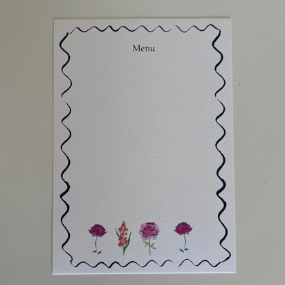 Menu Card - Personalised Birth Flower
