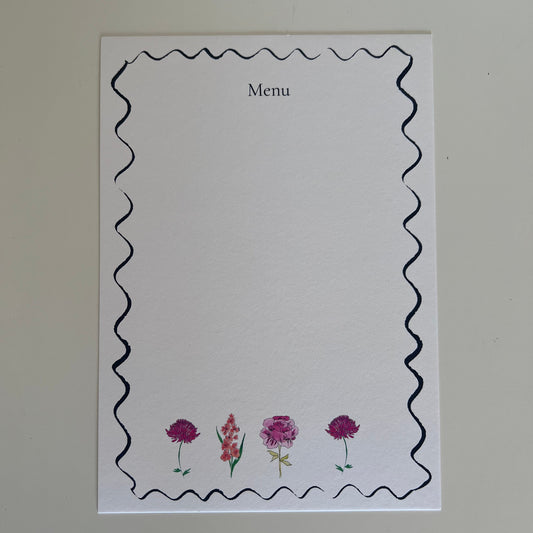 Menu Card - Personalised Birth Flower