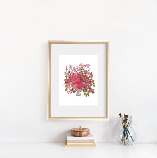 Pink  Floral Table Display Wall art