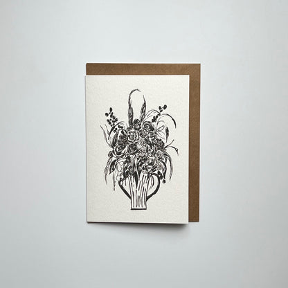 Monochrome Full Bouquet Greeting Card