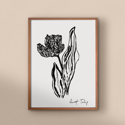 Open Parrot Tulip Art Print