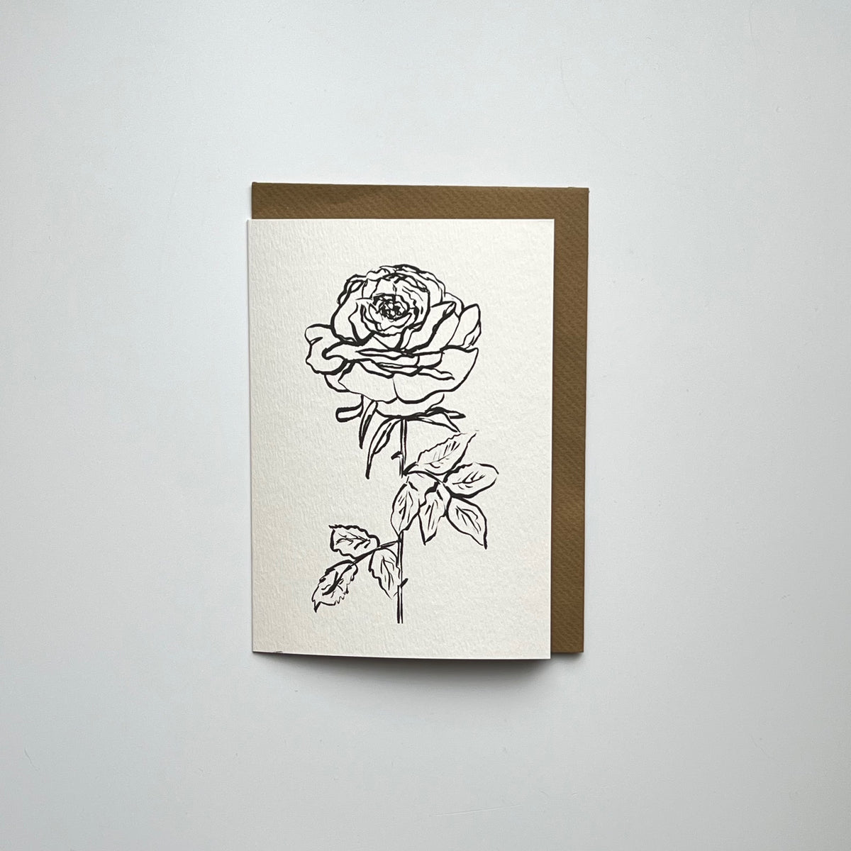 Beautiful Single Rose blank Card | Rose Notelet  | Monochrome Rose