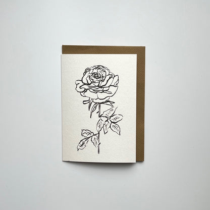 Beautiful Single Rose blank Card | Rose Notelet  | Monochrome Rose