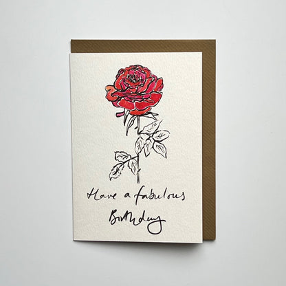 Fabulous Birthday Rose greeting card | Happy rose card | Fabulous Birthday card