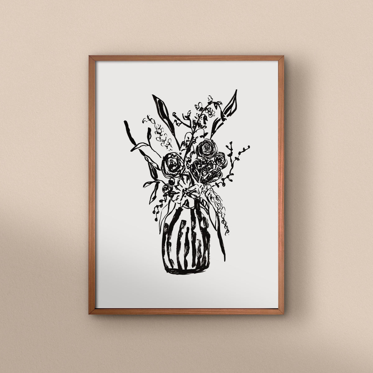Monochrome Small Vase Art Print