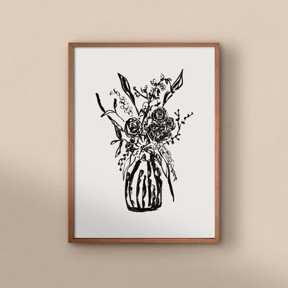 Monochrome Small Vase Art Print