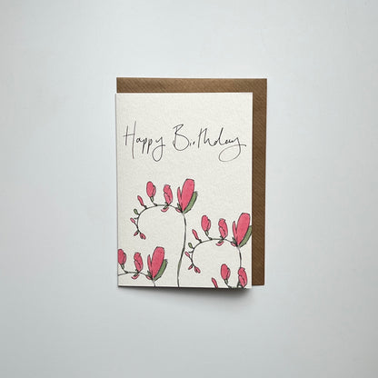 Freesia Happy Birthday Card | Freesia Card