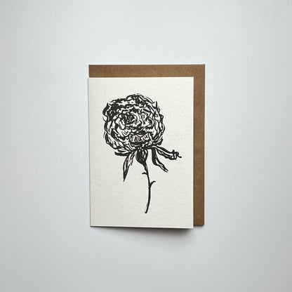 Open Peony Greeting Card | Peony Art Card